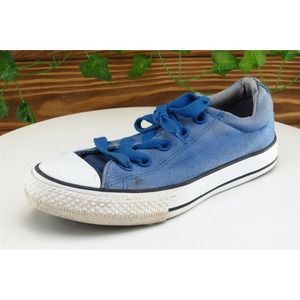 Converse All Star Youth Boys Shoes Sz 1 M Blue Fabric‎ Low Top